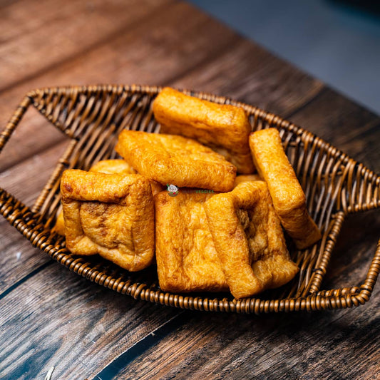 perfectly fried golden crispy and fresh tau pok 